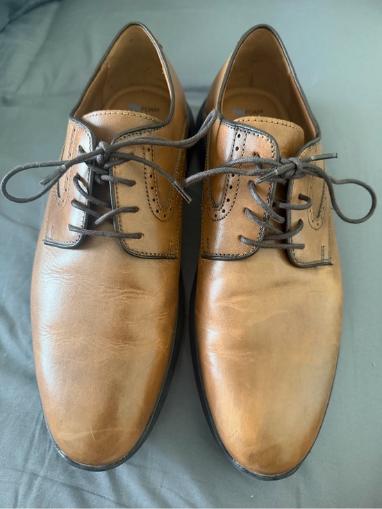 Johnston & Murphy Tan Leather Derby Lace-Up Shoes size 9 1/2 M